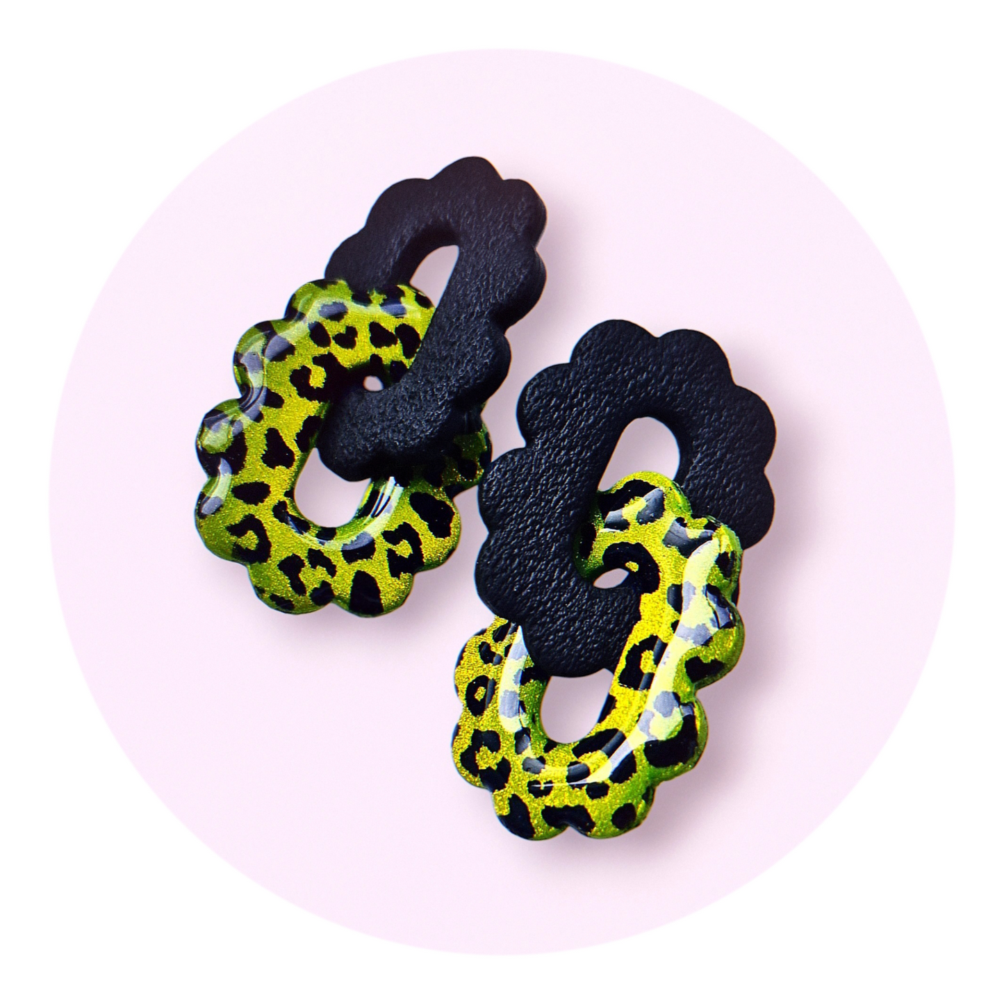 Twinnie, svart/grön leopard och skimmer