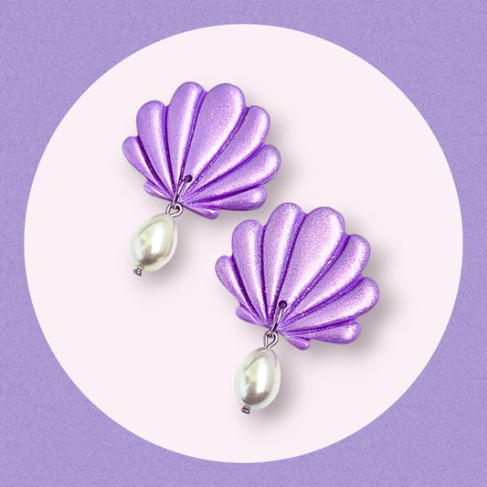 Shiny Shells, pastellila studs