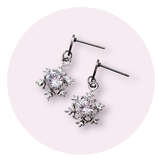 Små snöflingor, silver Cubic zirconia