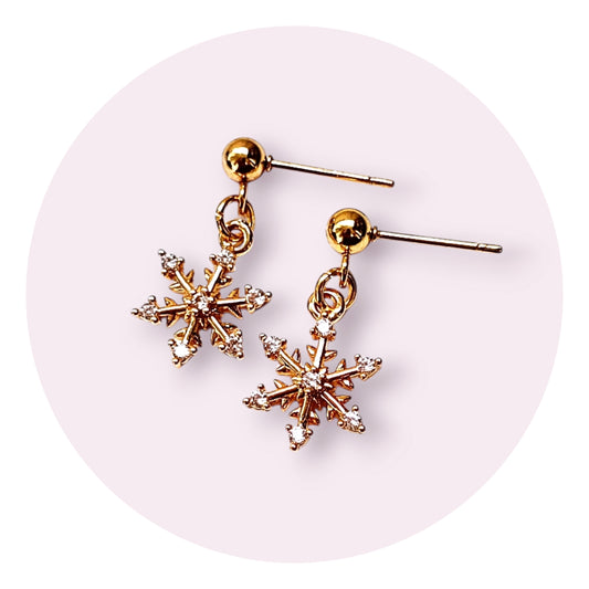 Små snöflingor, guld Cubic zirconia