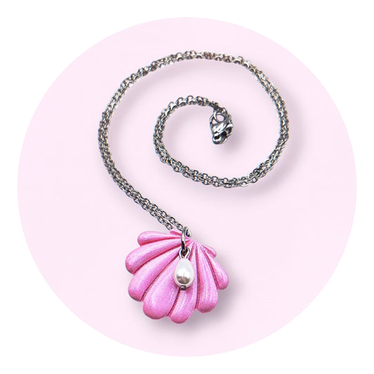 Shiny Shells halsband, pastellrosa