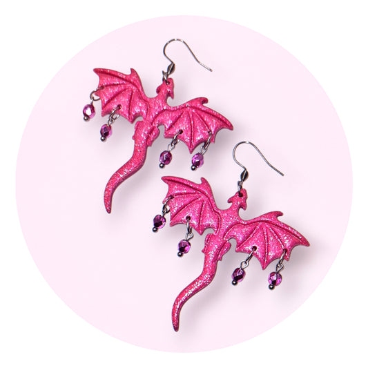 Glitterdrakar, rosa