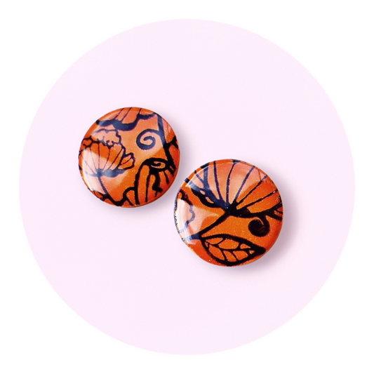Runda studs, pumpa/svart