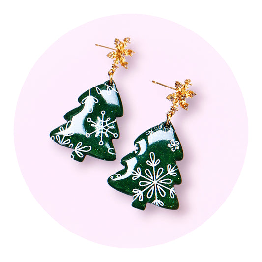 Julgranar, snöflingor