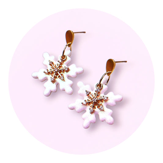 Snöflingor, vitt regnbågsglitter