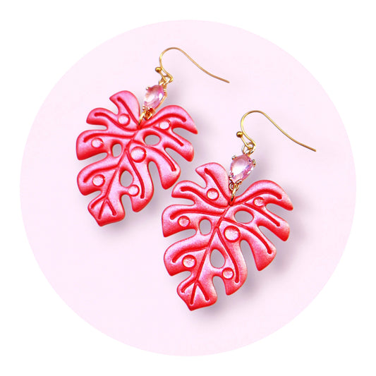 Monstera Dewdrops, flamingo pink (skimmer)