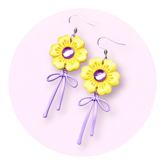 Agnes - Ljusgul/ljuslila med glitter