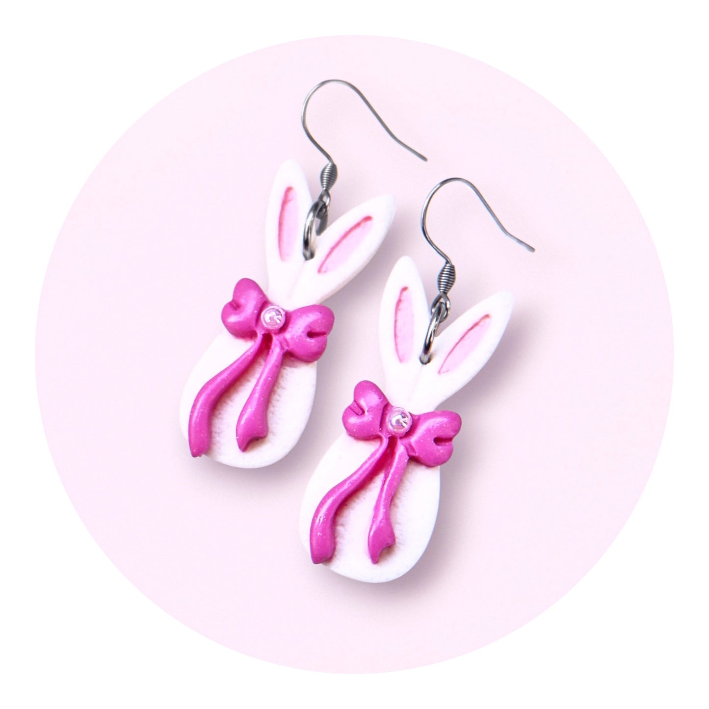 Kaniner med rosetter - Vit/rosa