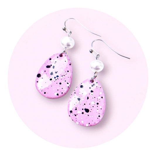 Påskägg med sötvattenpärlor - Ljusrosa splash